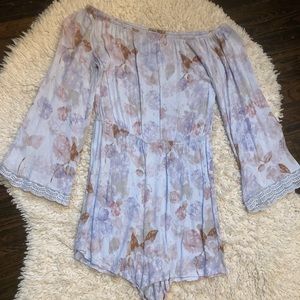 Mossimo Blue Floral Romper